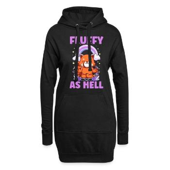 Furry Fandom Fursona Fursuit Fuchs - Hoodie-Kleid - Schwarz - Vorne