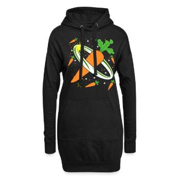 Carotte dans l’espace Carottes - Sweat-shirt à capuche long Femme - noir - Devant