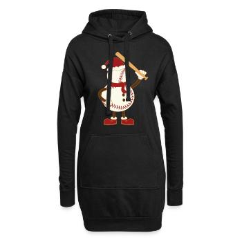 Weihnachtsmann Baseball Weihnacht Lustig - Hoodie-Kleid - Schwarz - Vorne