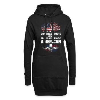 Patriote dominicain américain États-Unis - Sweat-shirt à capuche long Femme - noir - Devant