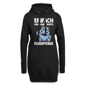 Nilpferd Flusspferd - Hoodie-Kleid - Schwarz - Vorne