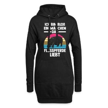 Nilpferd Flusspferd - Hoodie-Kleid - Schwarz - Vorne