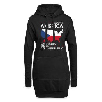 Tschechische amerikanische Patriotin USA - Hoodie-Kleid - Schwarz - Vorne