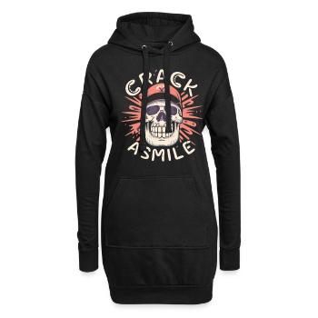 Skulls Crack A Smile Totenkopf Skull - Hoodie-Kleid - Schwarz - Vorne