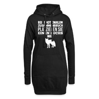 Fuchs - Hoodie-Kleid - Schwarz - Vorne