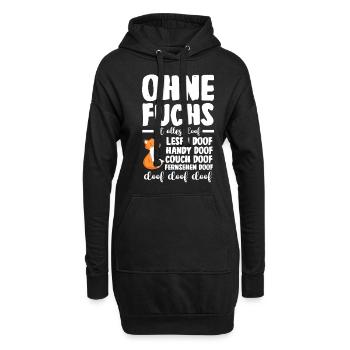 Fuchs - Hoodie-Kleid - Schwarz - Vorne