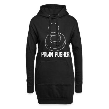 Pion d’échecs poussant des pions - Sweat-shirt à capuche long Femme - noir - Devant