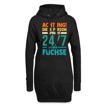 Fuchs - Hoodie-Kleid - Schwarz - Vorne