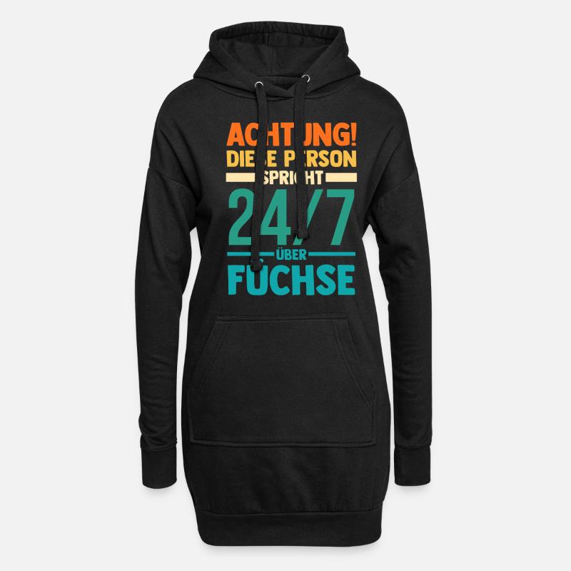 Fuchs - Hoodie-Kleid - Schwarz