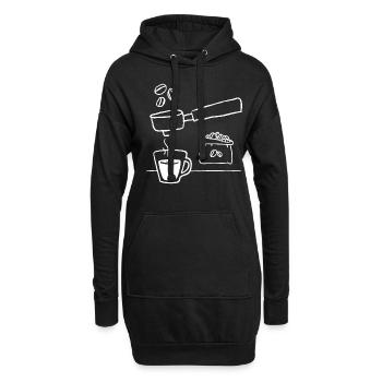 Siebträger Kaffeemaschine Kaffee Rösten - Hoodie-Kleid - Schwarz - Vorne