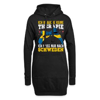 Schweden - Hoodie-Kleid - Schwarz - Vorne