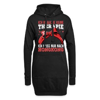 Hongkong - Hoodie-Kleid - Schwarz - Vorne
