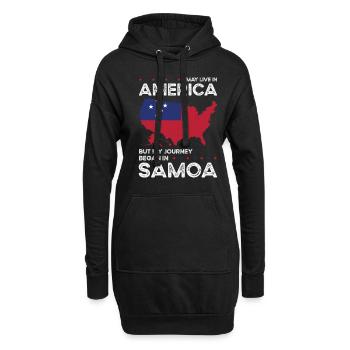 Patriote américain samoan États-Unis - Sweat-shirt à capuche long Femme - noir - Devant