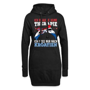 Kroatien - Hoodie-Kleid - Schwarz - Vorne