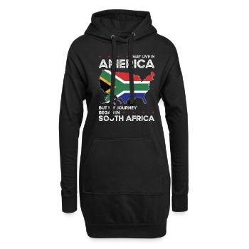 Patriote sud-africain américain États-Unis - Sweat-shirt à capuche long Femme - noir - Devant