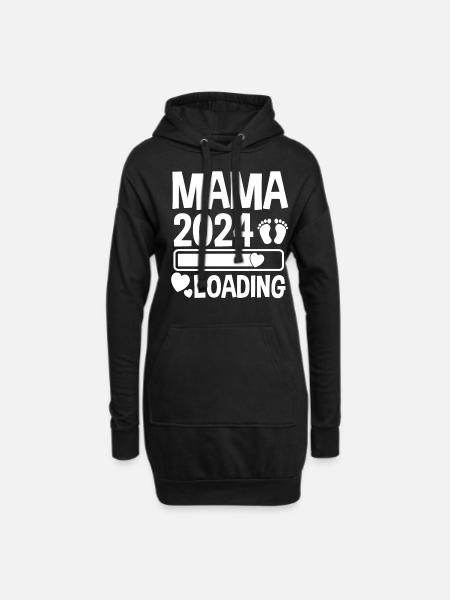 Werdende Mama 2024 - Hoodie-Kleid - Schwarz