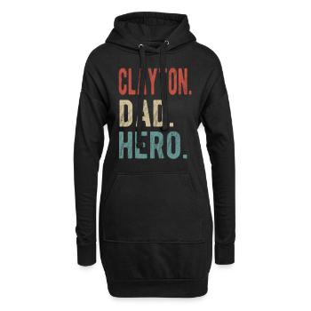 Clayton Papa Held - Hoodie-Kleid - Schwarz - Vorne