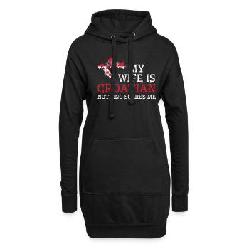 Rien ne me fait peur Ma femme est croate - Sweat-shirt à capuche long Femme - noir - Devant
