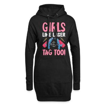 Spieler - Hoodie-Kleid - Schwarz - Vorne