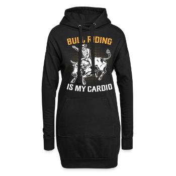 Bull Rider Cowboy - Sweat-shirt à capuche long Femme - noir - Devant