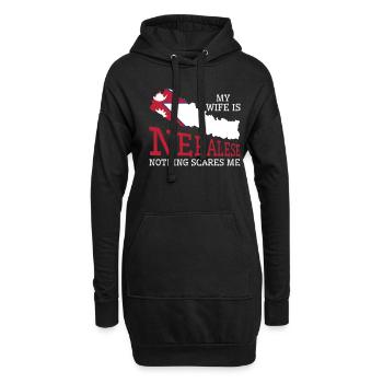 Rien ne me fait peur Ma femme est népalaise - Sweat-shirt à capuche long Femme - noir - Devant