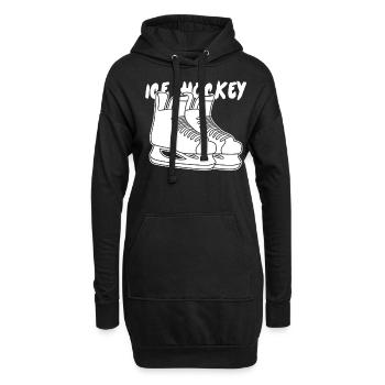 Patins de hockey sur glace - Sweat-shirt à capuche long Femme - noir - Devant