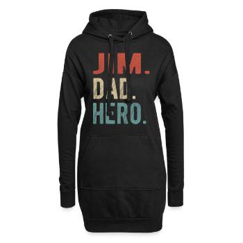 Jim Papa Héros - Sweat-shirt à capuche long Femme - noir - Devant