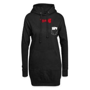 Costume Remplacement Tours de cartes Mage de rue Magicien - Sweat-shirt à capuche long Femme - noir - Devant