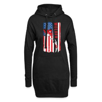 Soudeur USA Flag Patriot Soudeur - Sweat-shirt à capuche long Femme - noir - Devant
