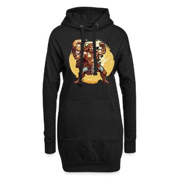 Ein Barbar mit einem Donut - Hoodie-Kleid - Schwarz - Vorne