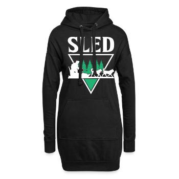 Mushing Hundeschlittenfahrt Musher - Hoodie-Kleid - Schwarz - Vorne