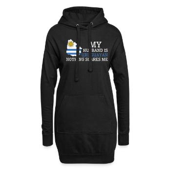 Rien ne me fait peur Ma femme est uruguayenne - Sweat-shirt à capuche long Femme - noir - Devant