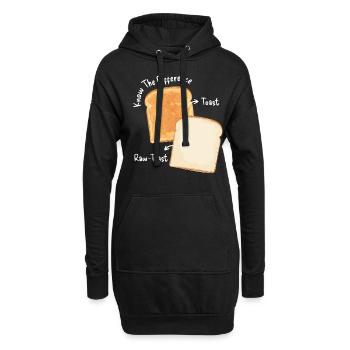 Toast Différence Pain Toast Petit-déjeuner - Sweat-shirt à capuche long Femme - noir - Devant