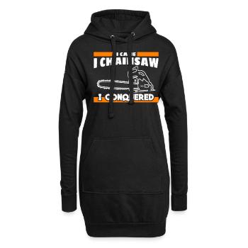Tronçonneuse coupant le bois tronçonneuse - Sweat-shirt à capuche long Femme - noir - Devant