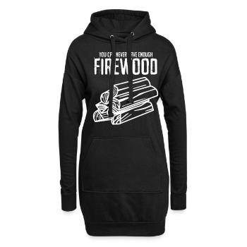 Fireplace Firewood Fire Wood Oven - Hoodie-Kleid - Schwarz - Vorne