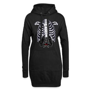 Cryptozoologie cryptide squelette de l’homme-papillon - Sweat-shirt à capuche long Femme - noir - Devant