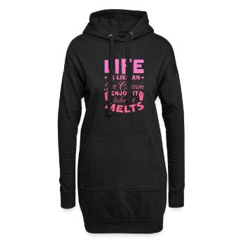 Crème glacée Crème glacée Crème glacée Cadeau d’été - Sweat-shirt à capuche long Femme - noir - Devant