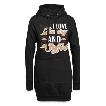 I Love Dancing And Coffee - Hoodie-Kleid - Schwarz - Vorne