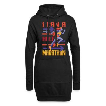 I Ran A Half Marathon - Hoodie-Kleid - Schwarz - Vorne