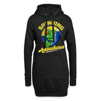 Angel, Angler, Fischer Fischen und Hecht Angeln - Hoodie-Kleid - Schwarz - Vorne