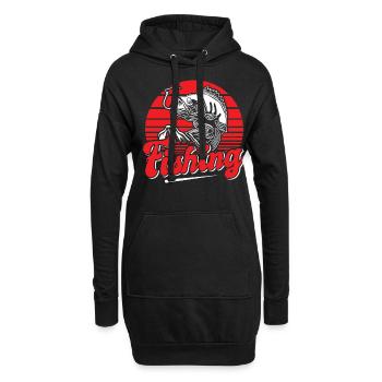 Pêche, pêcheur, pêcheur et pêche au brochet - Sweat-shirt à capuche long Femme - noir - Devant