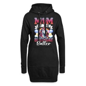 Baseballspieler Mama Geburtstagskind - Hoodie-Kleid - Schwarz - Vorne