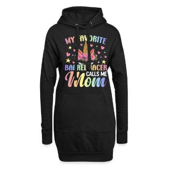Rennpferde Reiten - Hoodie-Kleid - Schwarz - Vorne