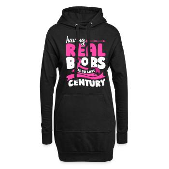 Épinglette pour les survivantes du cancer du sein - Sweat-shirt à capuche long Femme - noir - Devant