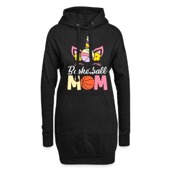 Basketballspielerin - Hoodie-Kleid - Schwarz - Vorne