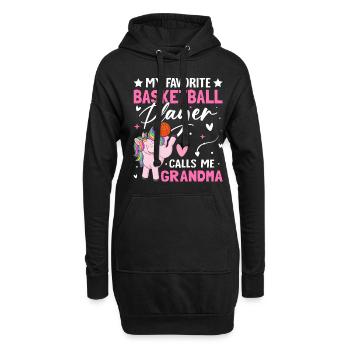 Basketball-Oma - Hoodie-Kleid - Schwarz - Vorne