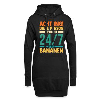 Früchte Banane - Hoodie-Kleid - Schwarz - Vorne