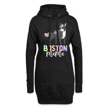Boston Terrier Maman Chien - Sweat-shirt à capuche long Femme - noir - Devant
