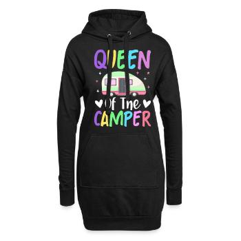 Femme Camper Camping-car Camping - Sweat-shirt à capuche long Femme - noir - Devant