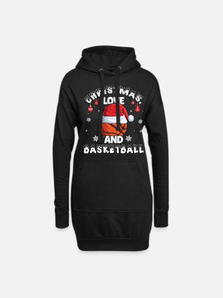 Basketball Spieler Team Club Weihnachten Liebe - Hoodie-Kleid - Schwarz
